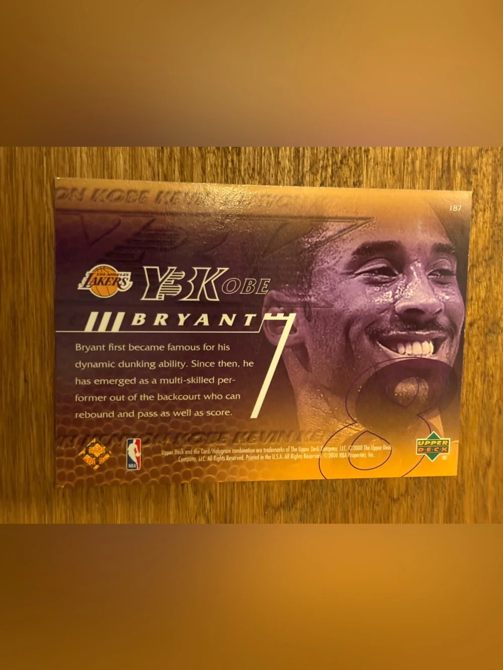 2000 Kobe Bryant Upper Deck Basketball Card Lakers NBA
